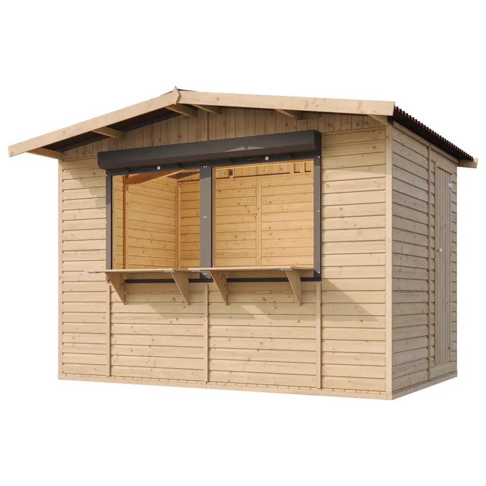 Drvena prodajna kućica.kiosk.štand M150Z – 303 x 199 cm – 6 m²